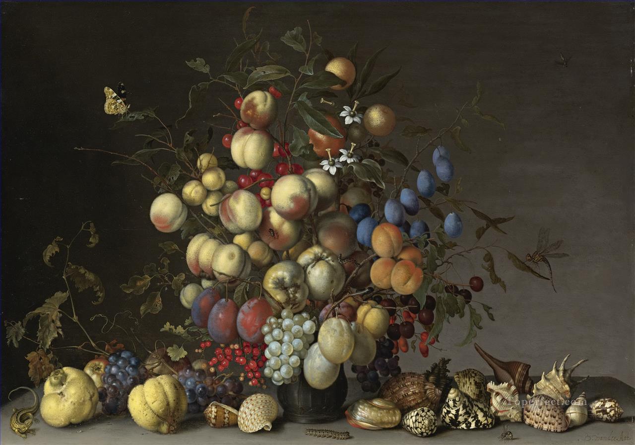 CRAB APPLES AND OTHER FRUIT IN A PEWTER VASE Ambrosius Bosschaert Oil Paintings